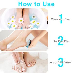 2 in 1 Double-Sided Nano Glass Callus Remover & Crystal Hair Eraser Safe & Quick Foot File, Dead Skin & Hard Callus Remover, Painless Epilator for Women, Portable Pedicure Tool (Random Color)