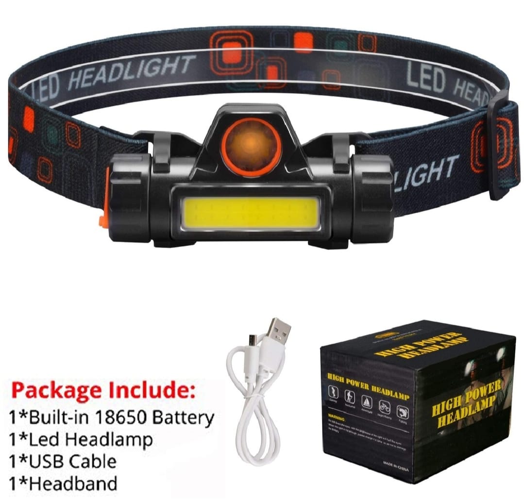 Rechargeable High Power LED Headlamp Waterproof Headlight with Adjustable Brightness, Magnetic Side & Ergonomic Strap for Camping, Hiking, Fishing & Outdoor Use - Image 3