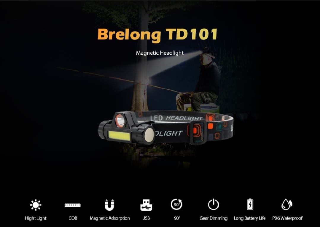 Rechargeable High Power LED Headlamp Waterproof Headlight with Adjustable Brightness, Magnetic Side & Ergonomic Strap for Camping, Hiking, Fishing & Outdoor Use - Image 2