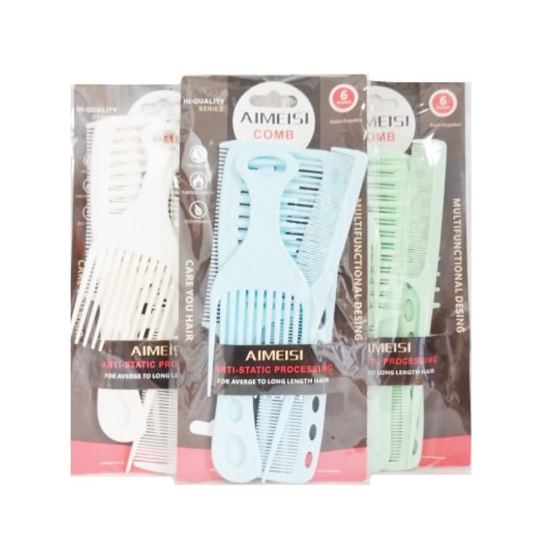 Aimeisi Multifunctional Hair Comb Set 6 Pcs Durable Styling Combs for Medium to Long Hair - Image 4