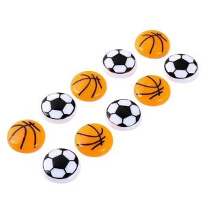 Basketball & Football Refrigerator Magnets  Set of 10 Durable Sports-Themed Decorative Magnets (1.5 x 1.5 Inches)
