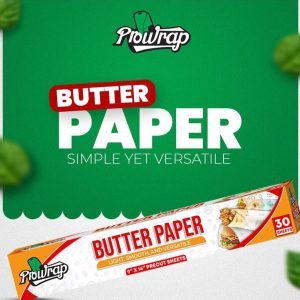 Prowrap Butter Paper 9" x 14" Precut Sheets (30 Pcs) | High-Quality Waterproof & Grease-Resistant Food Wrap | Thicker Than Market Standard