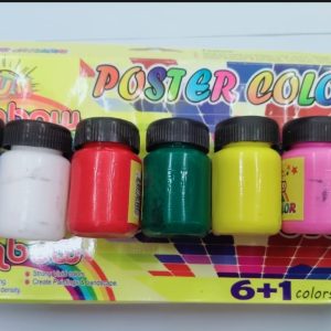 Poster Colours 6+1 Pack with Free Brush Multi-Purpose Watercolor Set for Art, School, and Face Painting