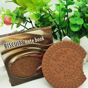 Biscuit Shaped Notebook 80 Pages Round Steno Pad for Students, Artists & Kids Fun Chocolate Biscuit Design, Portable Memo Notepad for Notes, Sketching, Doodling & Creative Writing