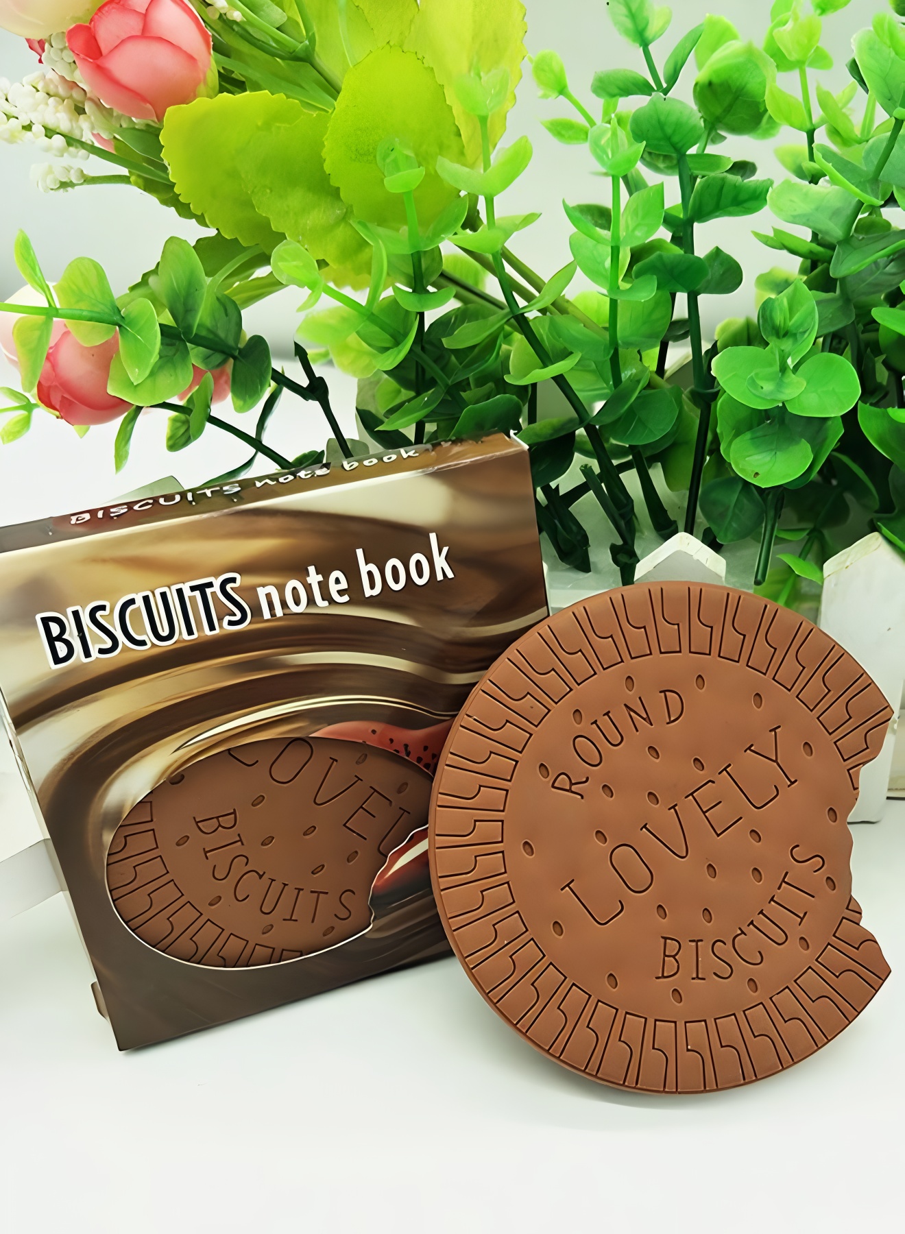 Biscuit Shaped Notebook 80 Pages Round Steno Pad for Students, Artists & Kids Fun Chocolate Biscuit Design, Portable Memo Notepad for Notes, Sketching, Doodling & Creative Writing