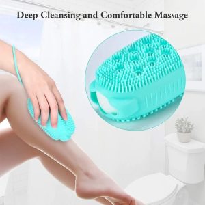 Bubble Bath Brush  Double-Sided Silicone Body Brush with Quick Foaming Sponge, Gentle Exfoliation & Massage for All Skin Types