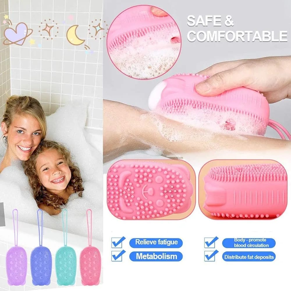 Bubble Bath Brush Double-Sided Silicone Body Brush with Quick Foaming Sponge, Gentle Exfoliation & Massage for All Skin Types - Image 4