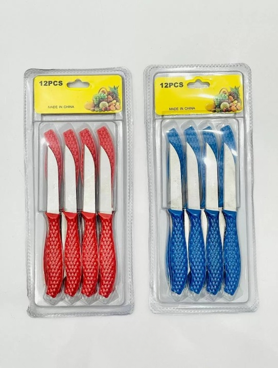 12Pcs Mini Stainless Steel Knife Set Compact 14.5cm Carbon Steel Knives for Daily Cutting & Chopping (Random color) - Image 3