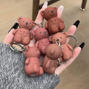 Teddy Bear Keychain Style Lip Gloss Â Cute & Portable, Multicolor Shades (Pack of 2 / Pack of 3 / Pack of 6)
