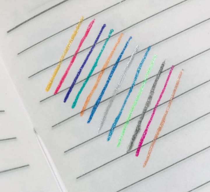 Fruit Scent Gel Glitter Pen 1.0mm Smooth Writing with a Sparkle | Pack of 12