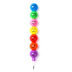 4 Pcs Smiley Cartoon Stationery Pencils Fun Rainbow Pens with Cute Funny Faces for Kids, Students, and Gifts (Random Color)