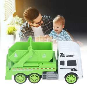 Toy Garbage Truck Green Recycling Sanitation Vehicle with Real Sliding Action | Inertial Plastic Dumper Truck for Kids to Learn Waste Classification and Environmental Awareness