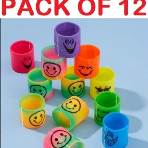 Pack of 12 Magic Slinky Spring Finger Fidget Toys Stress Relief Sensory Toy for Kids & Adults, Fun Party Favors and Learning Activity, Multicolor
