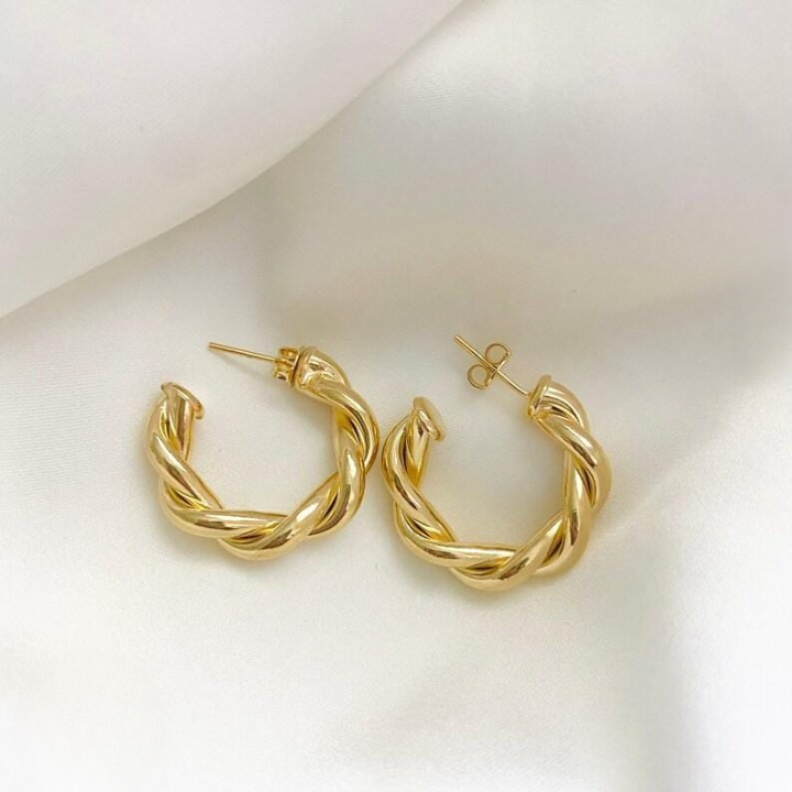 Twisted Sparkling Earrings for Women | Stylish Fashion Jewelry | Available in Silver & Golden - Image 4