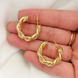 Twisted Sparkling Earrings for Women | Stylish Fashion Jewelry | Available in Silver & Golden