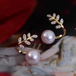 Elegant Leaf Pearl Korean Earrings Stylish Jewelry for Women, Perfect for Casual & Formal Wear (AWT-103)