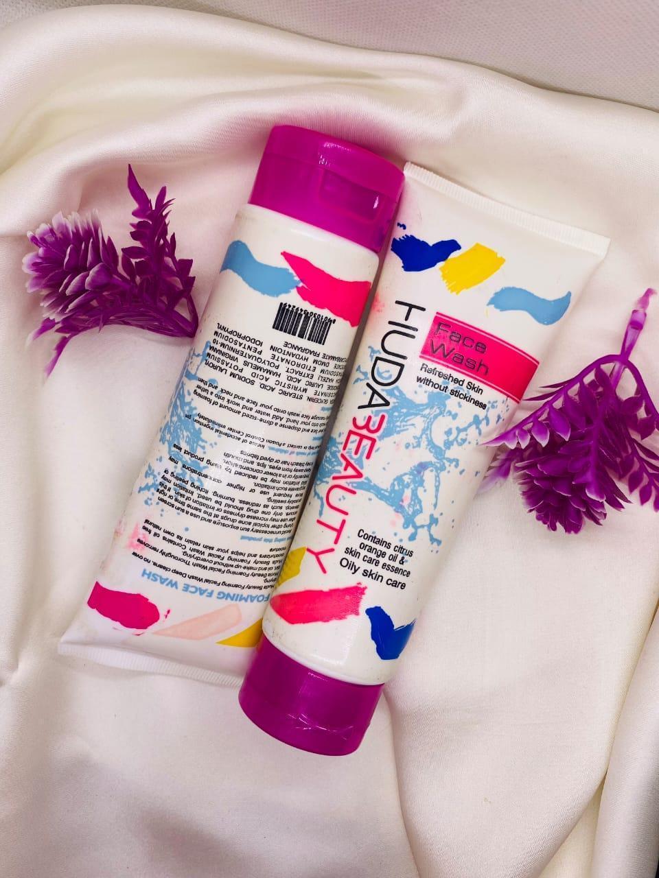 Huda Beauty Face Wash 100ml  Gentle Liquid Cleanser for Oily Skin, Deep Cleansing & Refreshing Daily Skincare Formula