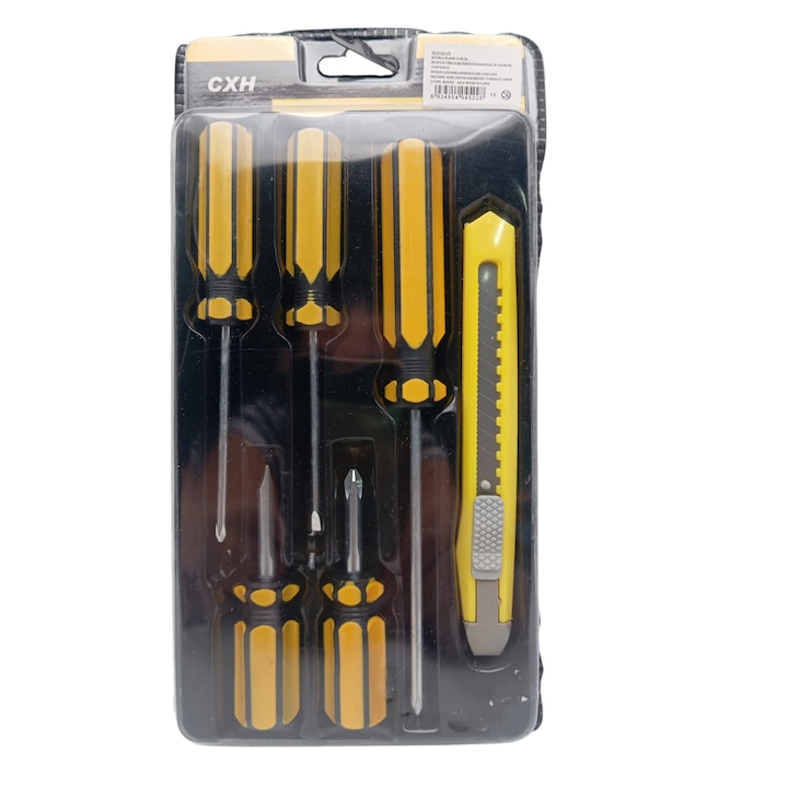Set of 5 Screwdrivers & 1 Cutter High Quality Hand Tool Kit with 2 Straight, 3 Cross Screwdrivers & Sharp Cutter for Household and DIY Use - Image 4