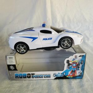 Robot Police Car Toy  Transformer with Lights, Music, Automatic Rotation & Bump-and-Go Movement, Brain Development & Fun Play for Kids