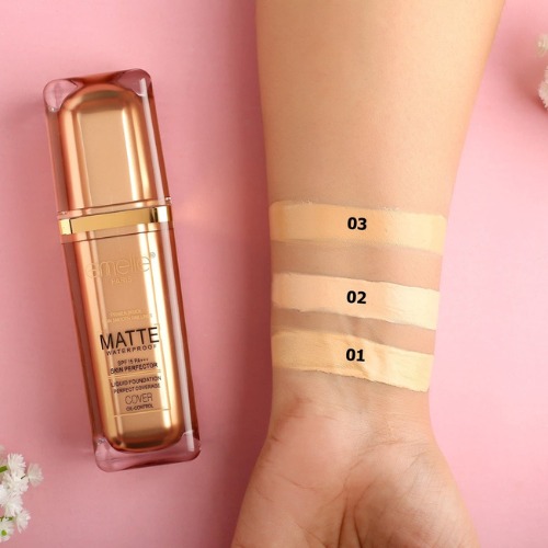Emelie Matte Waterproof Skin Perfector with Primer  Long-Lasting, Oil-Control, SPF 15 - Shade 1 30 ML - Image 4