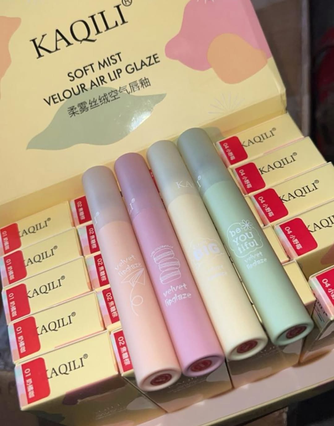 Kaqili Soft Mist Lipgloss Velour Air Lip Glaze, Lightweight Matte Finish, Long-Lasting Hydration & Smooth Texture Shades 1, 2, 3, 4 - Image 4