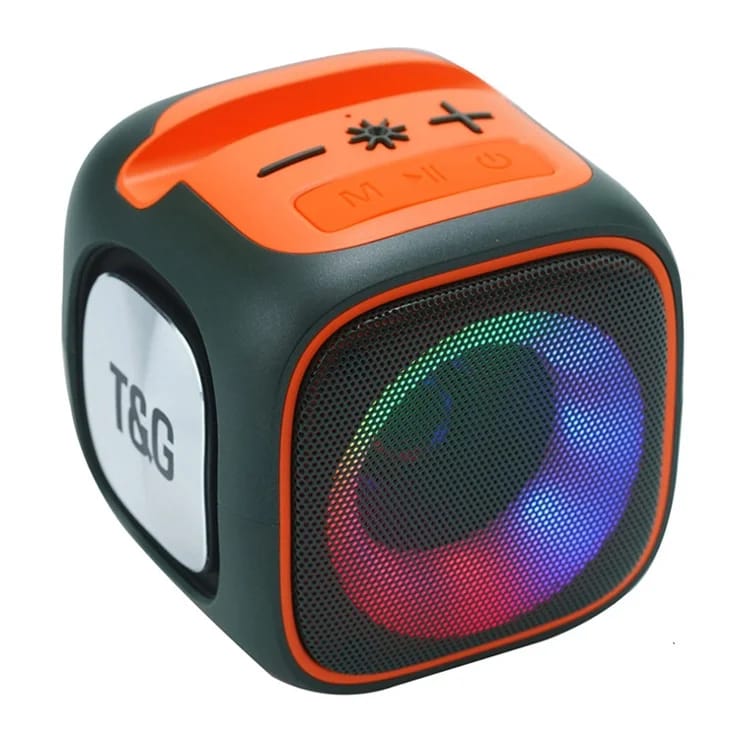 T&G Portable Bluetooth Speaker with LED Lights, Phone Holder & Powerful Bass Wireless, USB, TF Card & AUX Support Model X-911 - Image 2