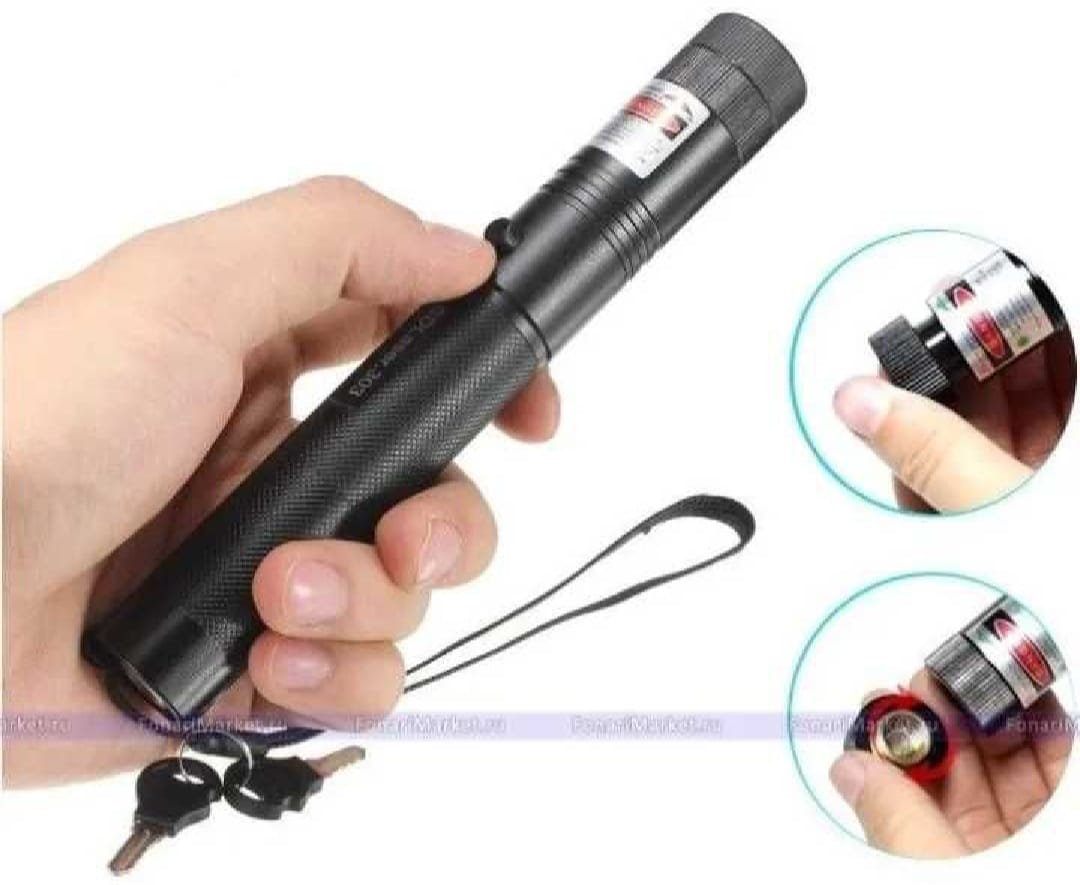 Laser 303 High Power Red Laser Pointer Long Range Beam with Key Lock, Rechargeable 18650 Battery & Charger, Durable Aluminum Alloy Body - Image 5