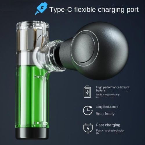 Rechargeable Facial Gun Massager Compact Skincare Device with Type-C Charging, ABS Plastic, Portable & Easy-to-Use for Relaxing Face Massage - Image 3