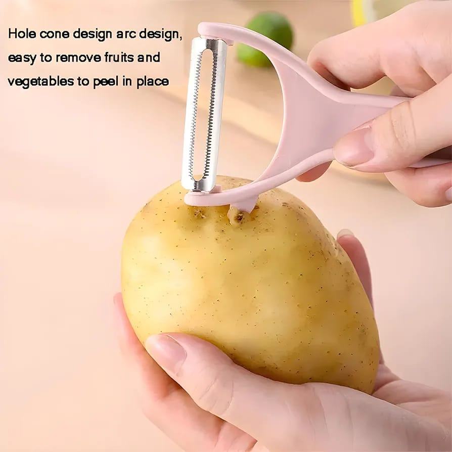 4-Piece Kitchen Cooking Utensils Set Grater, Magic Peeler, Knife & Bottle Opener Combo for Fruits & Vegetables - Image 3