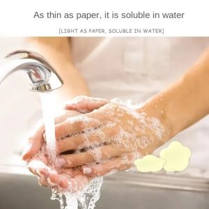 Pack of 2 Portable Disposable Soap Tablets  50 Sheets per Box, Travel-Friendly Soap Paper (Random Color)