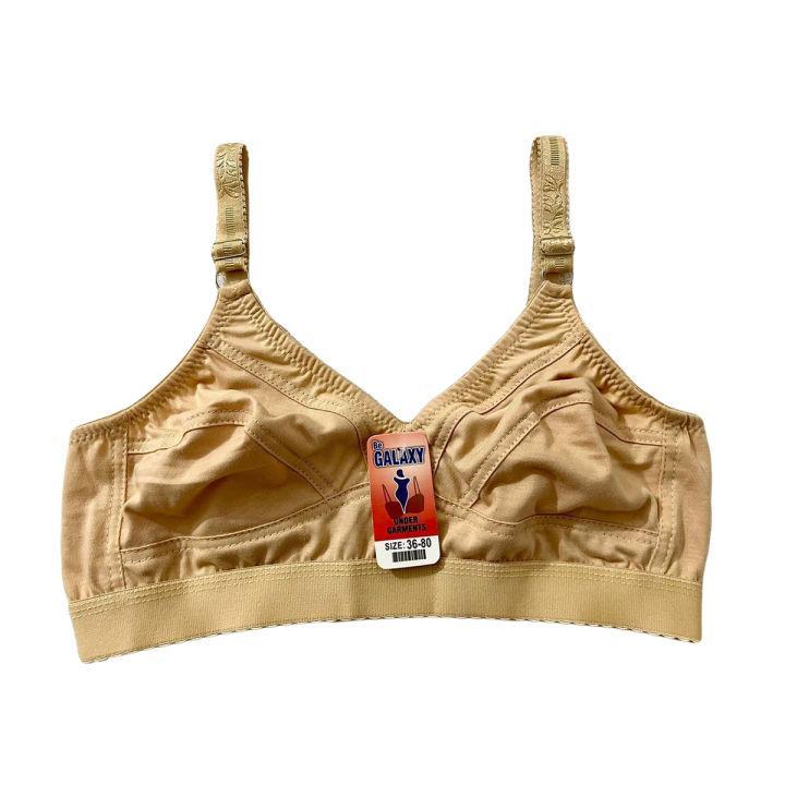 Plain Non-Padded Cotton Bra Lightweight & Comfortable Everyday Wear | Beige, Sizes 3242 - Image 2