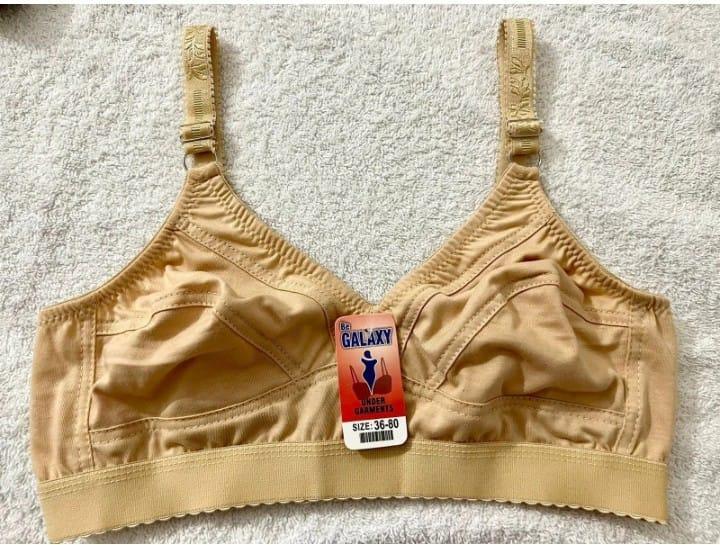 Plain Non-Padded Cotton Bra Lightweight & Comfortable Everyday Wear | Beige, Sizes 3242