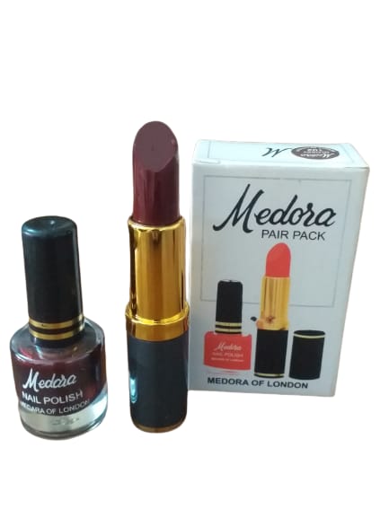 Medora 2 in 1 Lipstick & Nail Polish Combo Premium Beauty Deal with Matching Shades, Includes 1 Lipstick & 1 Nail Polish (Shade Red, Maroon) - Image 4