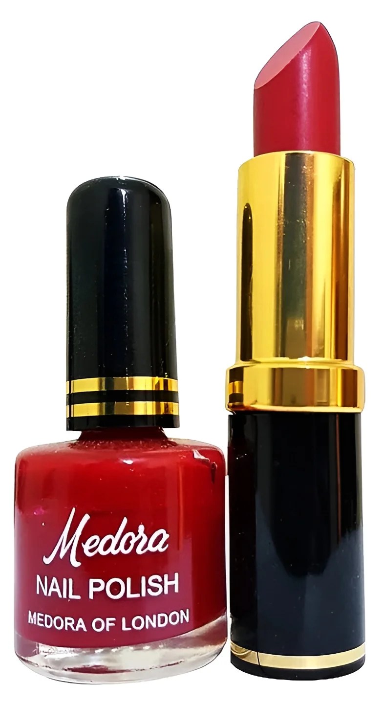 Medora 2 in 1 Lipstick & Nail Polish Combo Premium Beauty Deal with Matching Shades, Includes 1 Lipstick & 1 Nail Polish (Shade Red, Maroon) - Image 2