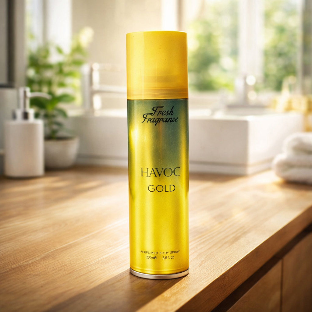 Havoc Gold Fresh Fragrance Perfumed Body Spray Long?Lasting Premium Scent for Men, 200ml - Image 3