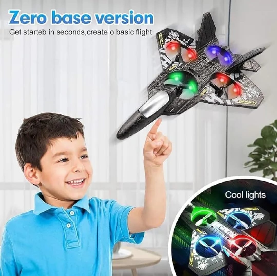 Premium RC Fighter Jet Plane 2.4G Remote Control Foam Airplane Toy with Lights | High-Speed Glider | Helicopter Style Stunt Aircraft for Kids & Adults - Image 3