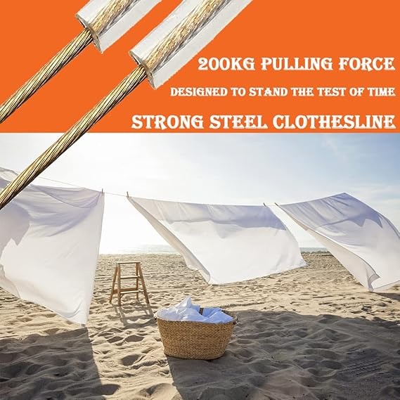 Portable Laundry Rope Clothesline Adjustable Clothes Drying Line with Hooks - Image 4