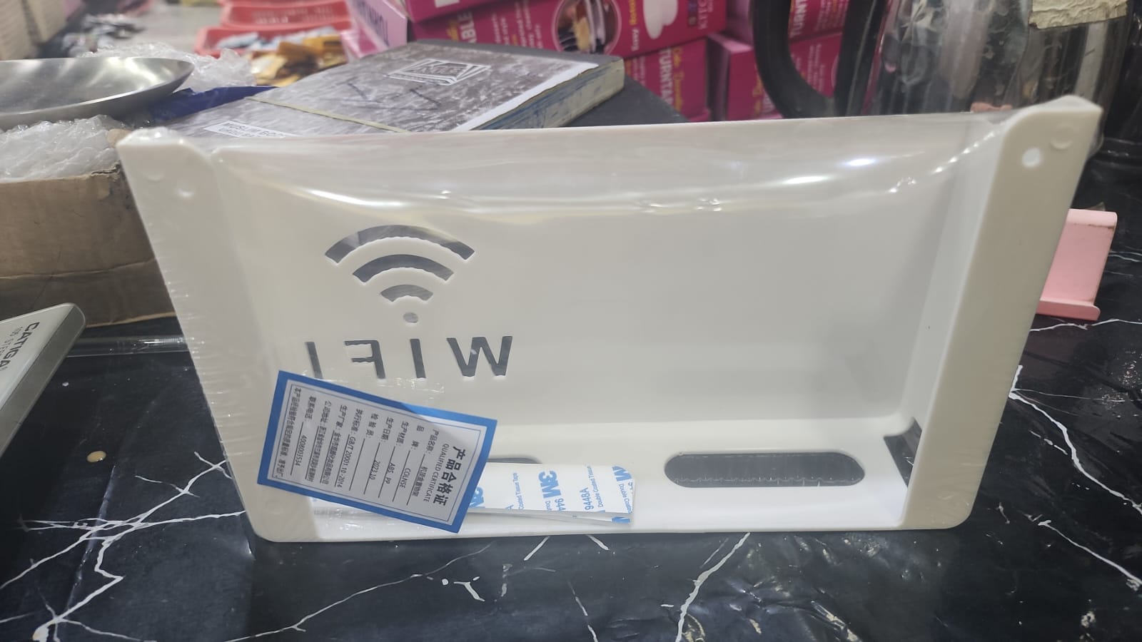 Router Storage Box Wall-mounted Plastic Cable Power Bracket Box Home Decoration Wireless Router Wifi Decoration, Set-top Box Rack( random color ) - Image 4