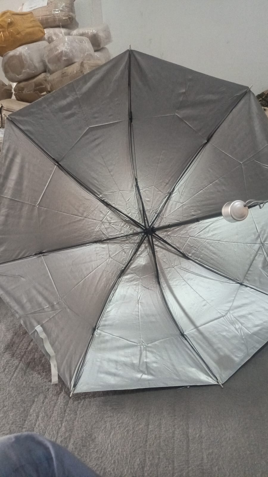 Compact Travel Umbrella with Windproof Design Gray Ghana - Image 4