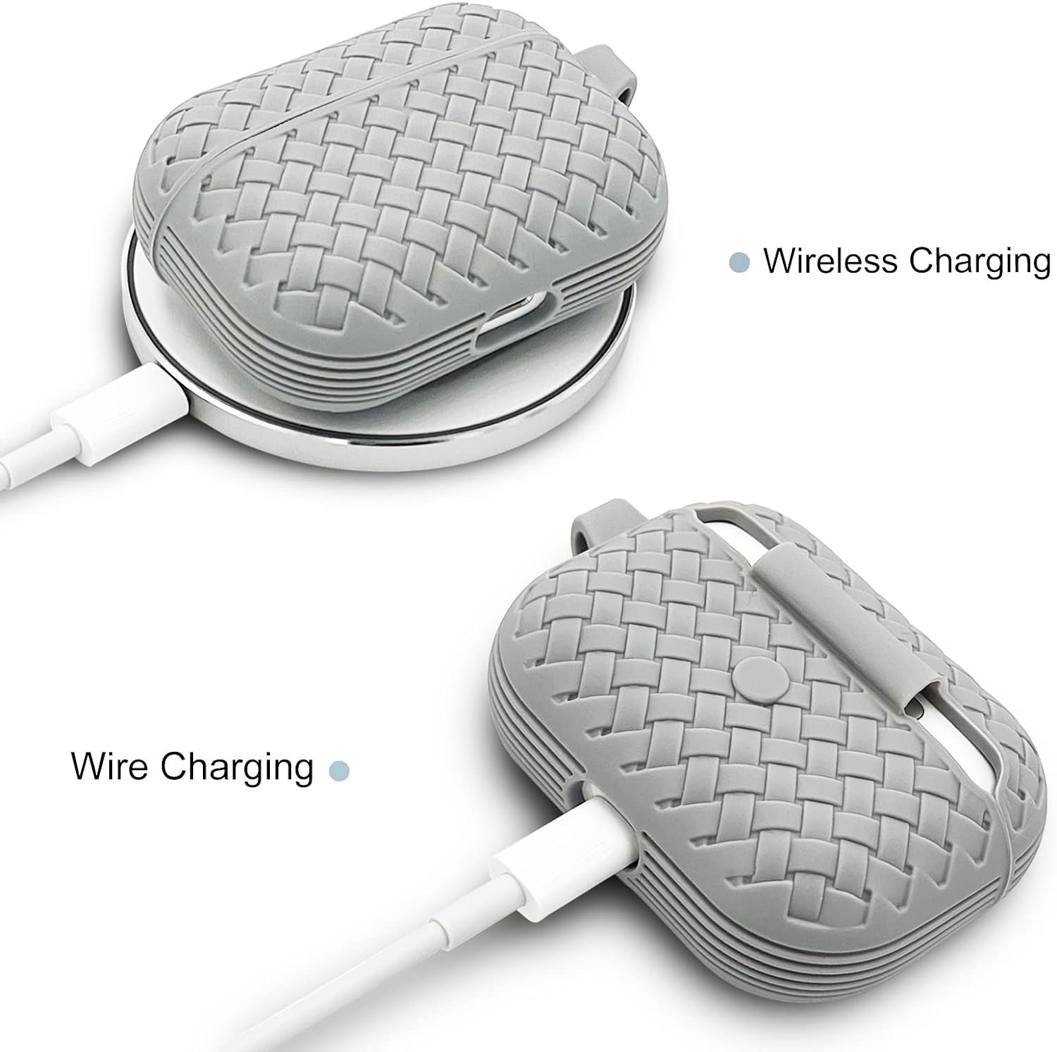 Silicone Breathable Braided Case Cover Soft TPU Protective Charging Case (Random Color) - Image 2