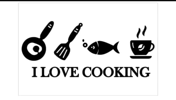 Acrylic Mirror Kitchen Symbols Wall Decoration I Love Cooking Black Acrylic 3D Wall Art Sticker Decals (16x48)