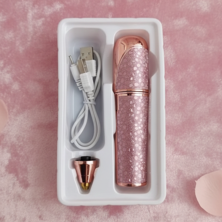 2 in 1 Electric Eyebrow Trimmer Rechargeable, Painless Hair Removal for Women (Random Color)