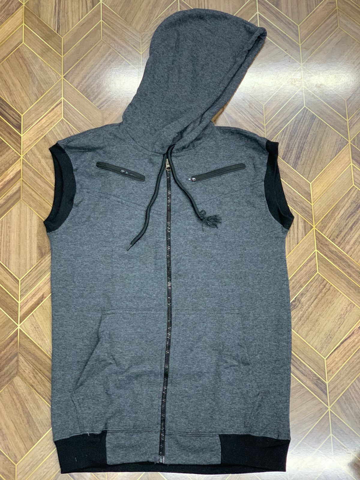 Premium Men's Sleeveless Tech Hoodie Vest | Full-Zip, Jersey Fabric - Image 5