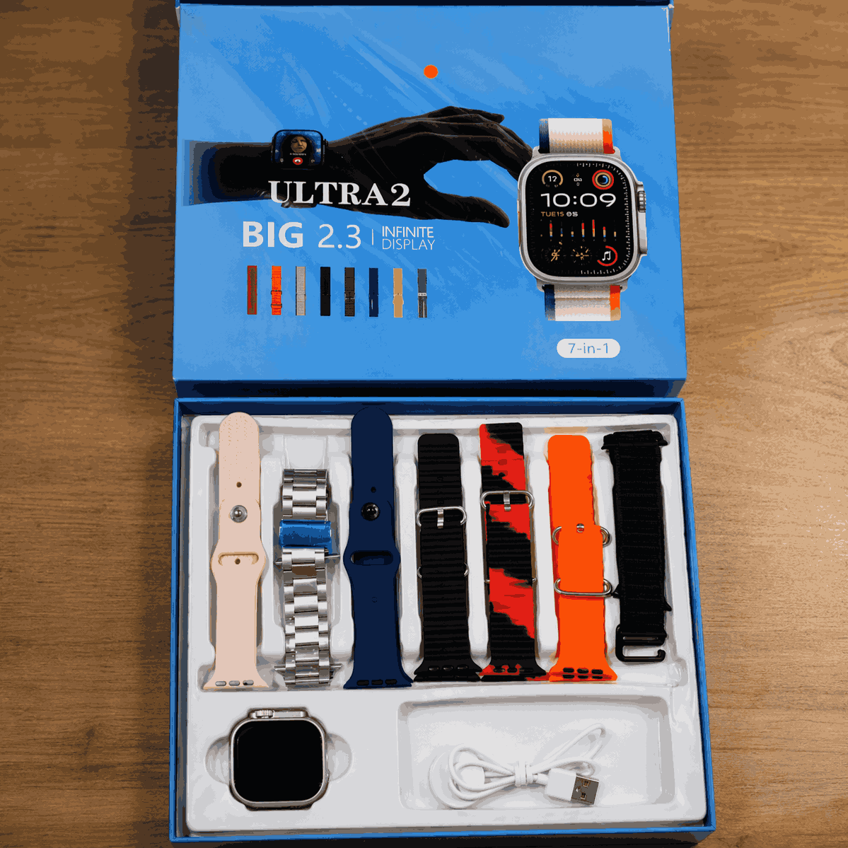 iMounra 2 BIG 2.01 Ultra Smartwatch Random Box | 7 in 1 Strap Multi-Color Bundle