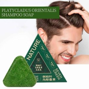 Nature Seven Green Herbal Shampoo Bar: Premium Cacumen Biotae & Isatis Indigotica Solid Formula for Scalp Health and Hair Revitalization