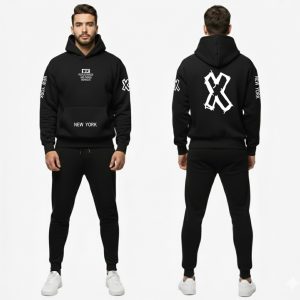 Urban Edge WIN Performance Tracksuit Mens Premium Heavyweight Fleece Hoodie Set with New York Signature Graphics