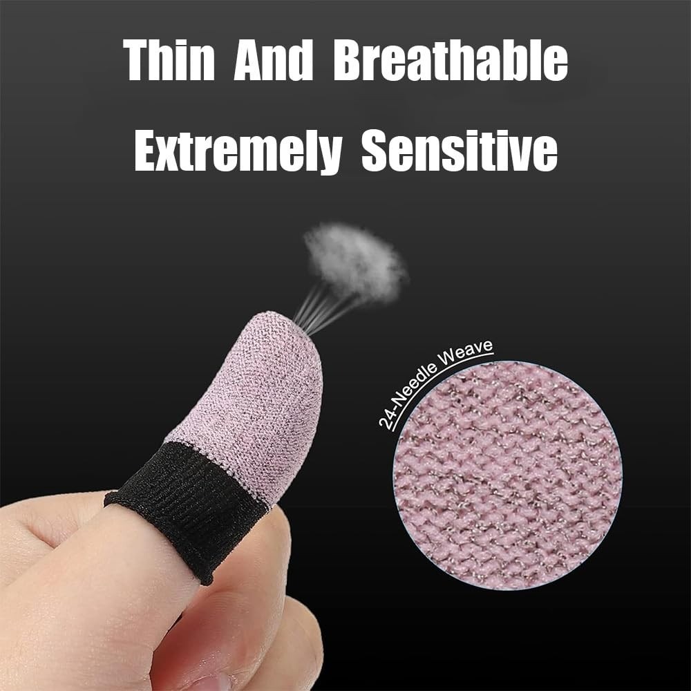 Premium Gaming Finger Sleeves Bundle 1 Pair Anti Sweat Touchscreen | Random Colour - Image 4