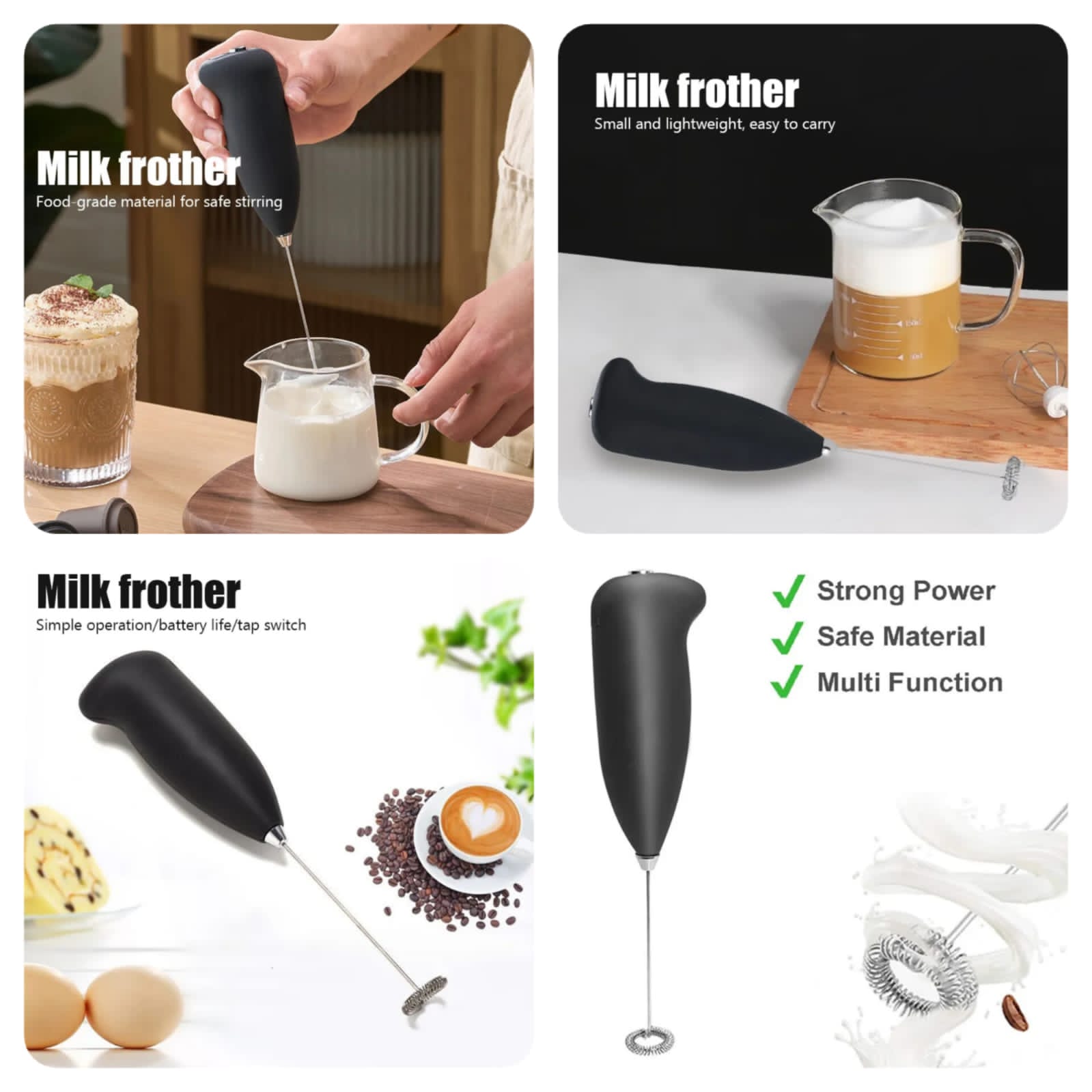 Multipurpose Electric Coffee Beater Handheld Milk Frother & Egg Mixer - Image 2