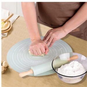 Silicone Dough Mat With Rolling Pin Set | Random Color