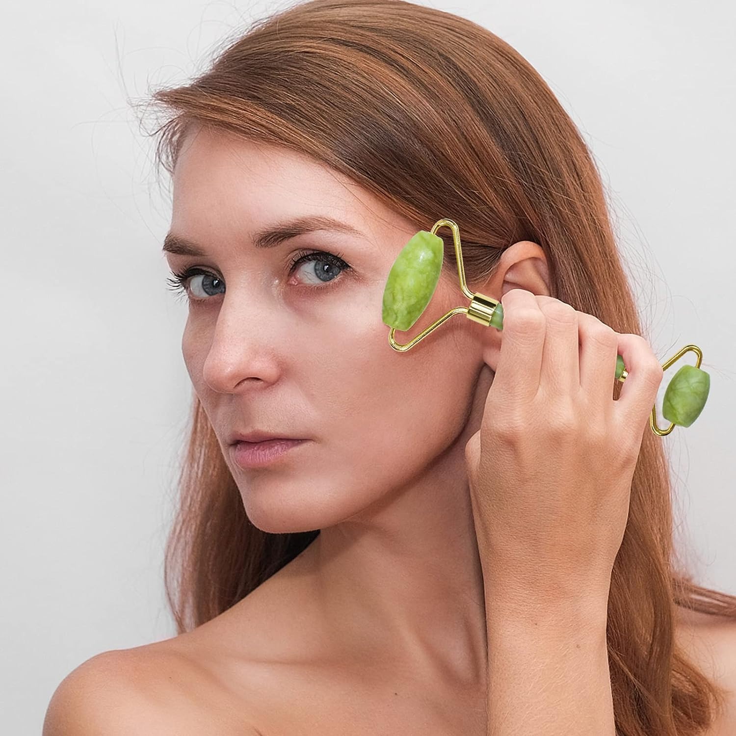 Jade Roller Facial Massager | Manual | With Gua Sha Tool | Natural Skincare | Relax & Refresh - Image 5